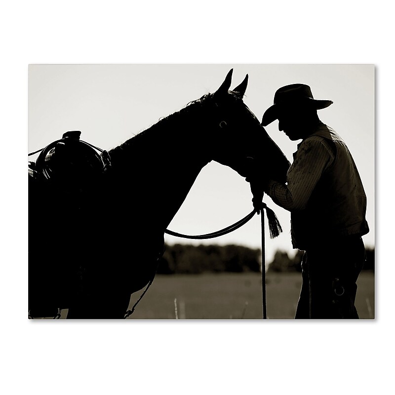 Trademark Fine Art ''Montana Horse Rancher Shadow'' by Preston 35" x 47" Canvas Art (EM0543-C3547GG) image 1