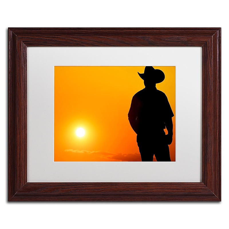 Trademark Fine Art ''Montana Three Horse'' by Preston 11" x 14" White Matted Wood Frame (EM0545-W1114MF) image 1