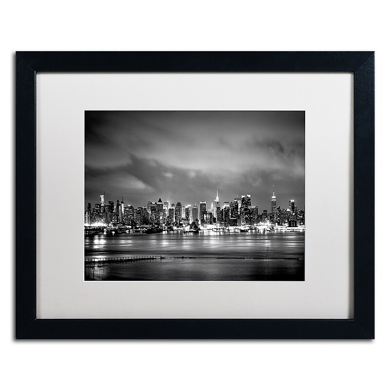 Trademark Fine Art ''New York Skyline'' by Preston 16" x 20" White Matted Black Frame (EM0546-B1620MF) image 1
