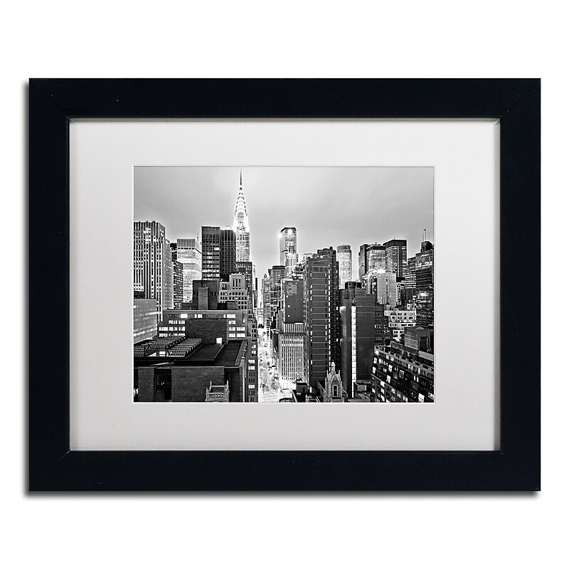 Trademark Fine Art ''New York Skyline 2'' by Preston 11" x 14" White Matted Black Frame (EM0547-B1114MF) image 1