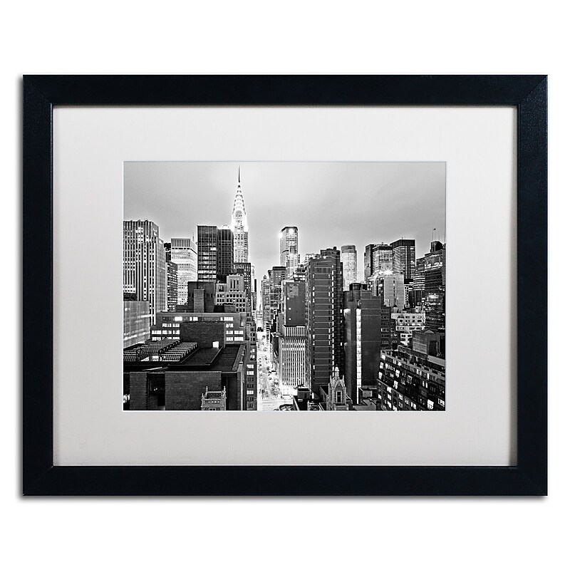 Trademark Fine Art ''New York Skyline 2'' by Preston 16" x 20" White Matted Black Frame (EM0547-B1620MF) image 1