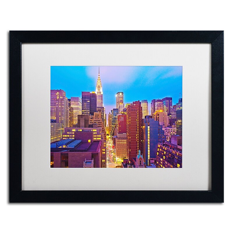 Trademark Fine Art ''New York'' by Preston 16" x 20" White Matted Black Frame (EM0548-B1620MF) image 1
