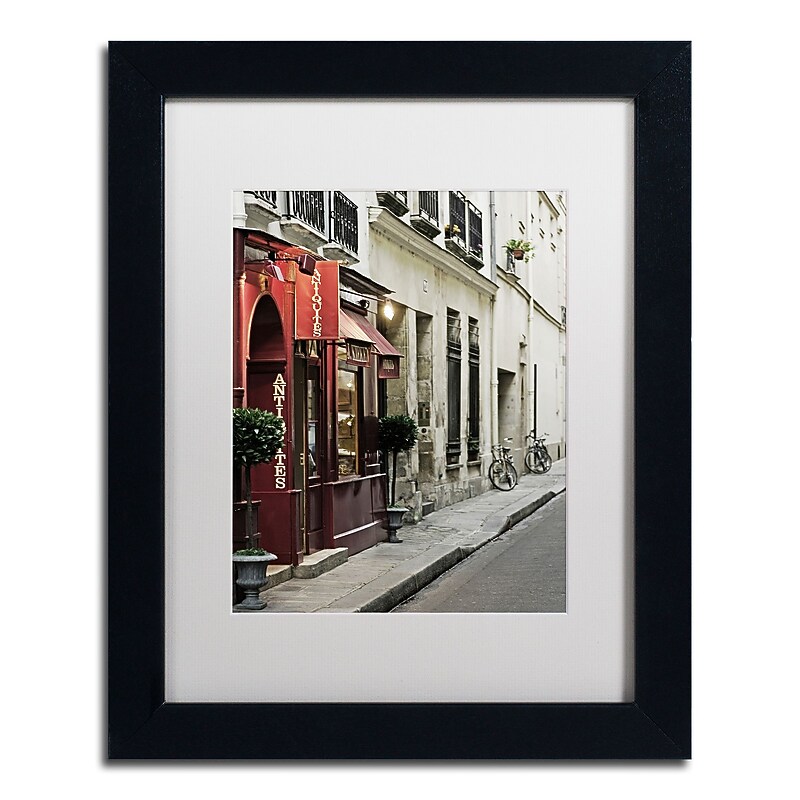 Trademark Fine Art ''Parisian Antiques'' by Preston 11" x 14" White Matted Black Frame (EM0554-B1114MF) image 1