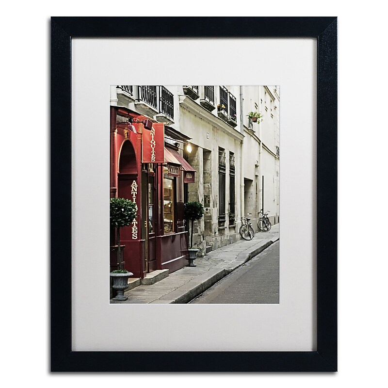 Trademark Fine Art ''Parisian Antiques'' by Preston 16" x 20" White Matted Black Frame (EM0554-B1620MF) image 1