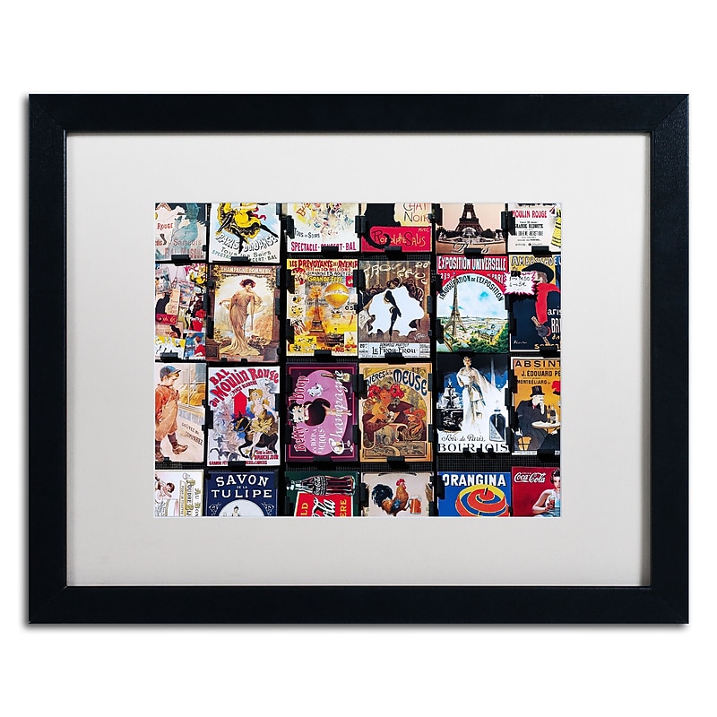 Trademark Fine Art ''Parisian Signs'' by Preston 16" x 20" White Matted Black Frame (EM0562-B1620MF) image 1