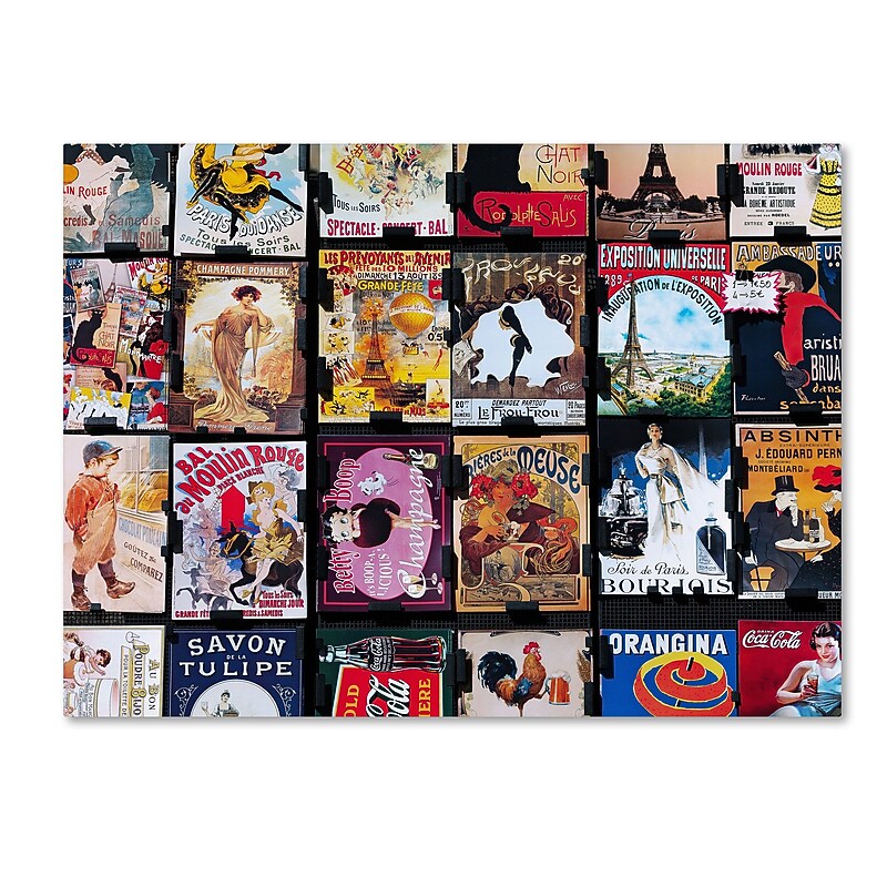 Trademark Fine Art ''Parisian Signs'' by Preston 18" x 24" Canvas Art (EM0562-C1824GG) image 1