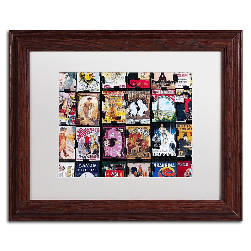 Trademark Fine Art ''Parisian Signs'' by Preston 11" x 14" White Matted Wood Frame (EM0562-W1114MF) image 1