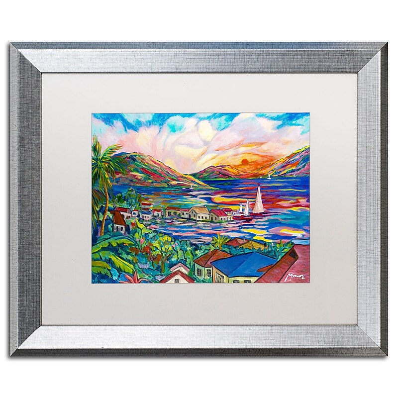 Trademark Fine Art ''Sunset'' by Manor Shadian 16" x 20" White Matted Silver Frame (MA0397-S1620MF) image 1