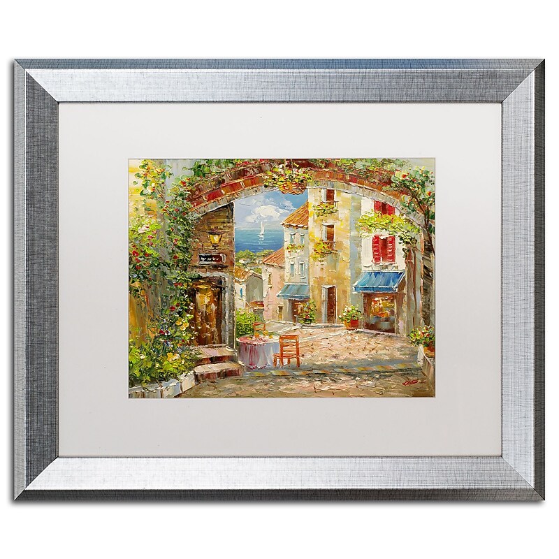 Trademark Fine Art ''Capri Isle'' by Rio 16" x 20" White Matted Silver Frame (MA0421-S1620MF) image 1