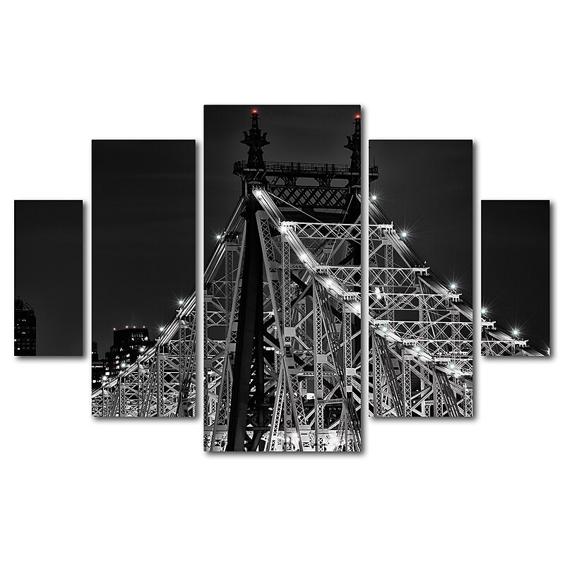 Trademark Fine Art ''Queensborough Bridge'' by David Ayash 3.3' x 4.8' Multi Panel Art Set (MA0526-P5-SET) image 1
