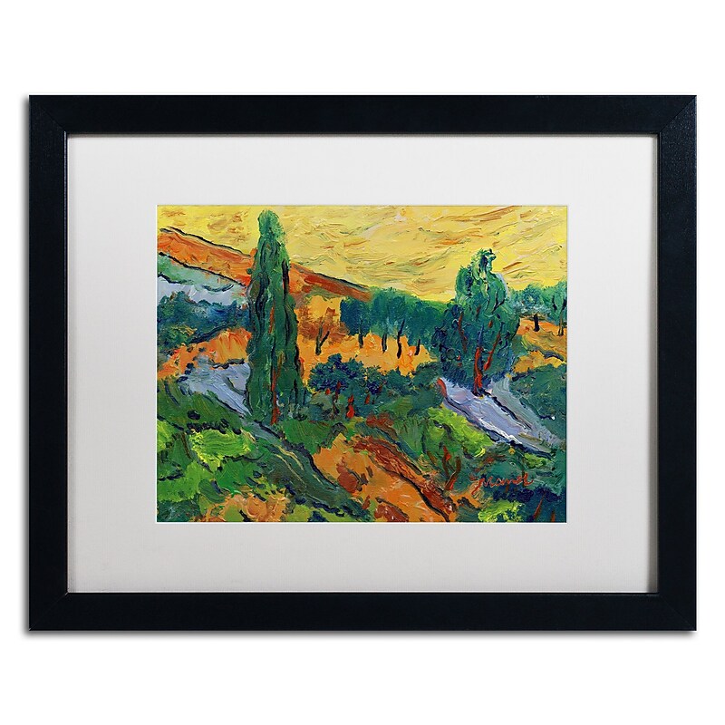 Trademark Fine Art ''Sunset Ends a Summer Day'' by Manor Shadian 16" x 20" White Matted Black Frame (MA0613-B1620MF) image 1