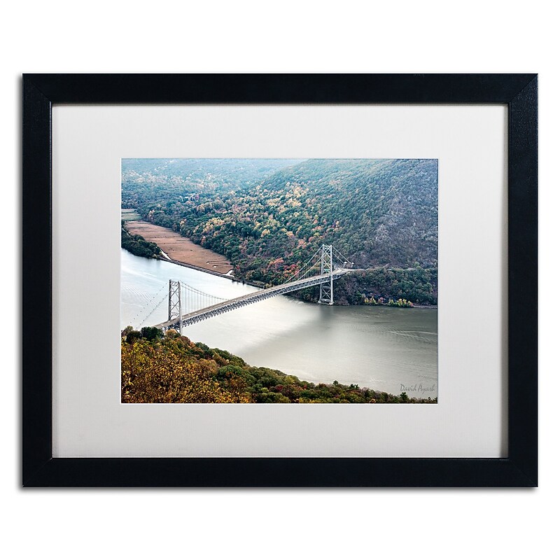 Trademark Fine Art ''Beer Mountain Bridge'' by David Ayash 16" x 20" White Matted Black Frame (MA0627-B1620MF) image 1