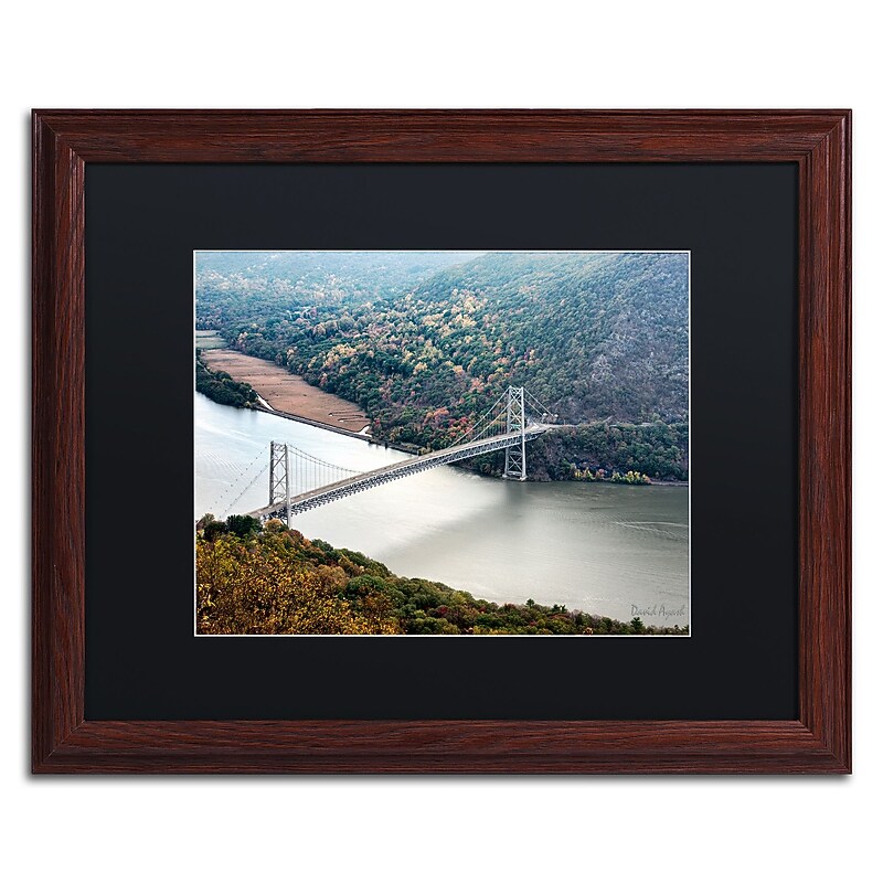 Trademark Fine Art ''Beer Mountain Bridge'' by David Ayash 16" x 20" Black Matted Wood Frame (MA0627-W1620BMF) image 1