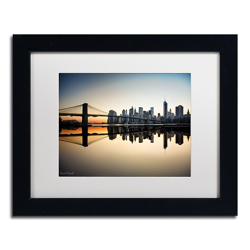 Trademark Fine Art ''Downtown NY'' by David Ayash 11" x 14" White Matted Black Frame (MA0636-B1114MF) image 1