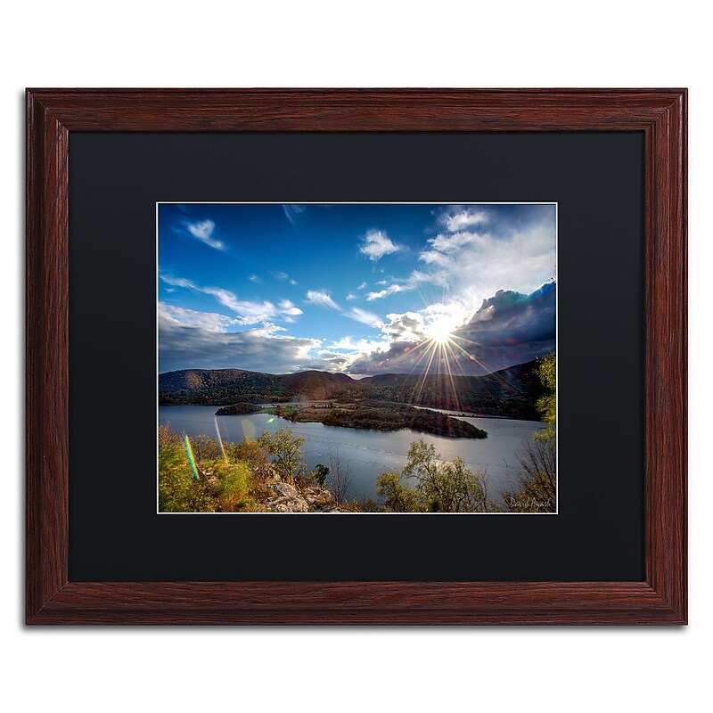 Trademark Fine Art ''Sunset Over the Hudson'' by David Ayash 16" x 20" Black Matted Wood Frame (MA0642-W1620BMF) image 1