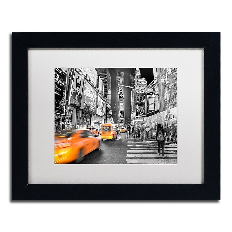Trademark Fine Art ''Times Square'' by David Ayash 11" x 14" White Matted Black Frame (MA0643-B1114MF) image 1