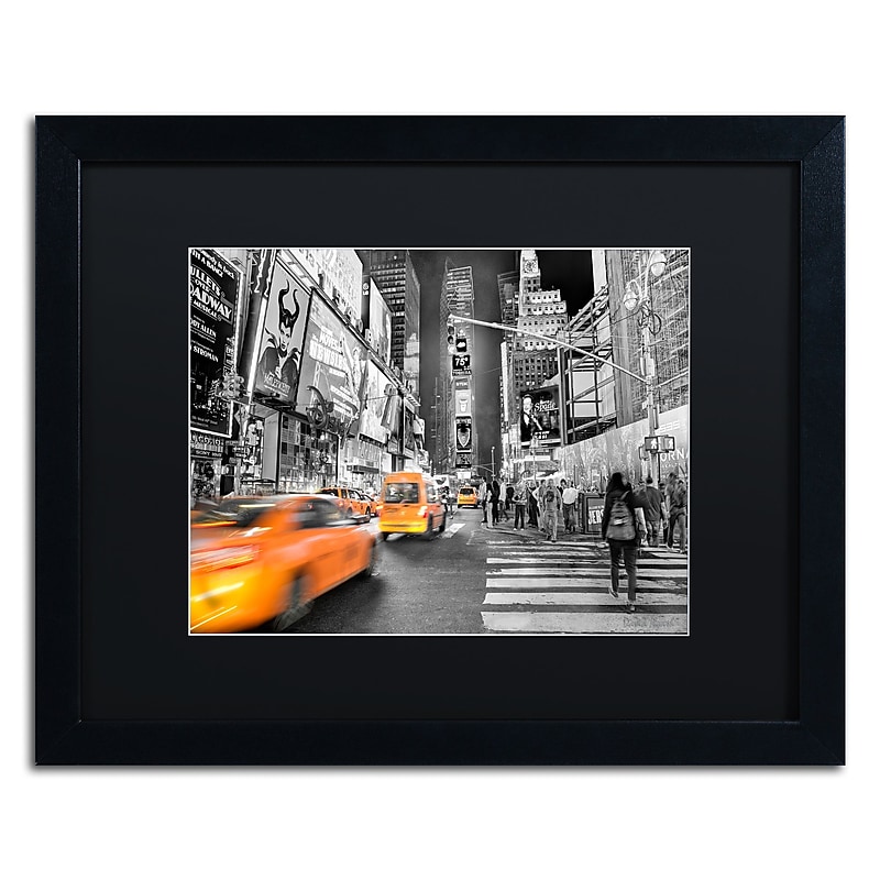 Trademark Fine Art ''Times Square'' by David Ayash 16" x 20" Black Matted Black Frame (MA0643-B1620BMF) image 1