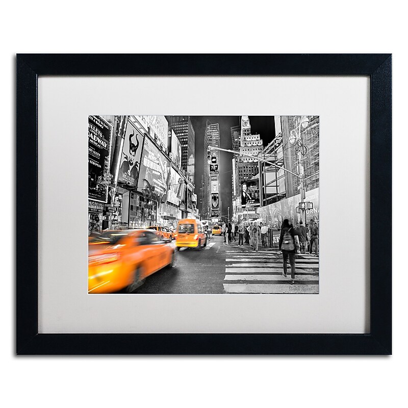 Trademark Fine Art ''Times Square'' by David Ayash 16" x 20" White Matted Black Frame (MA0643-B1620MF) image 1