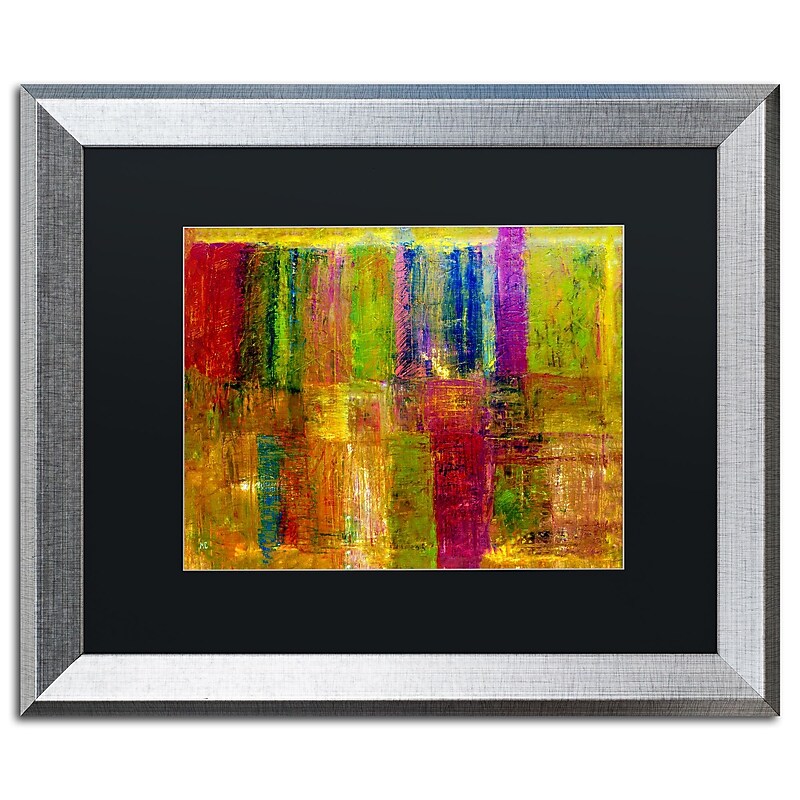 Trademark Fine Art ''Color Abstract'' by Michelle Calkins 16" x 20" Black Matted Silver Frame (MC017-S1620BMF) image 1