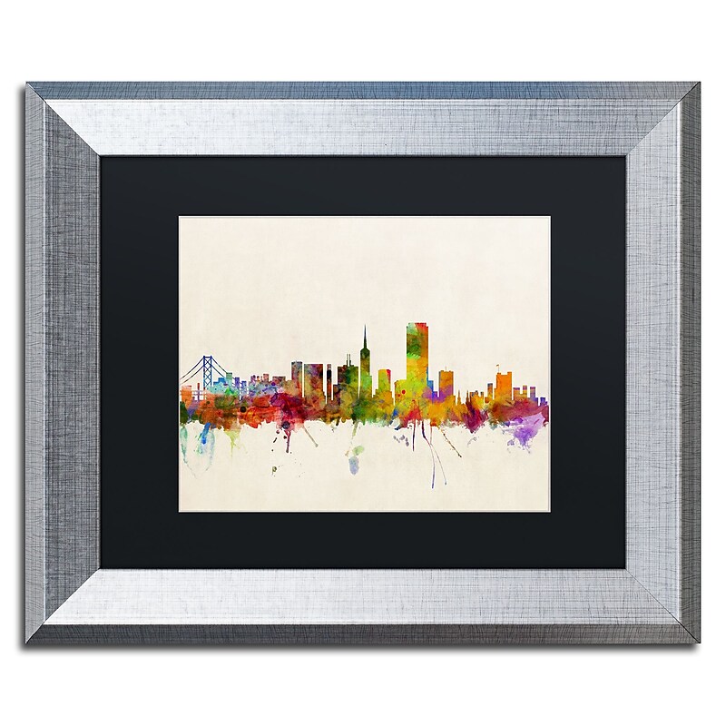 Trademark Fine Art ''San Francisco CA'' by Michael Tompsett 11" x 14" Black Matted Silver Frame (MT0371-S1114BMF) image 1