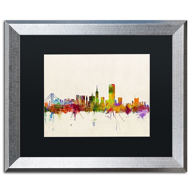 Trademark Fine Art ''San Francisco CA'' by Michael Tompsett 16" x 20" Black Matted Silver Frame (MT0371-S1620BMF) image 1