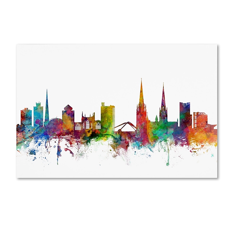 Trademark Fine Art ''Coventry England Skyline'' by Michael Tompsett 12" x 19" Canvas Art (MT0541-C1219GG) image 1