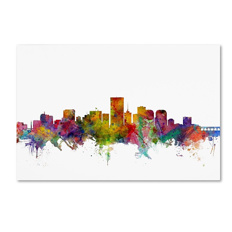 Trademark Fine Art ''Richmond Virginia Skyline'' by Michael Tompsett 12" x 19" Canvas Art (MT0542-C1219GG) image 1