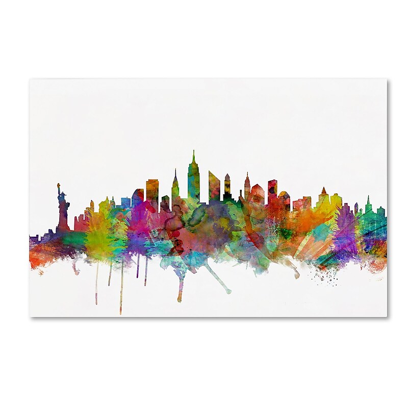 Trademark Fine Art ''New York City Skyline'' by Michael Tompsett 22" x 32" Canvas Art (MT0546-C2232GG) image 1