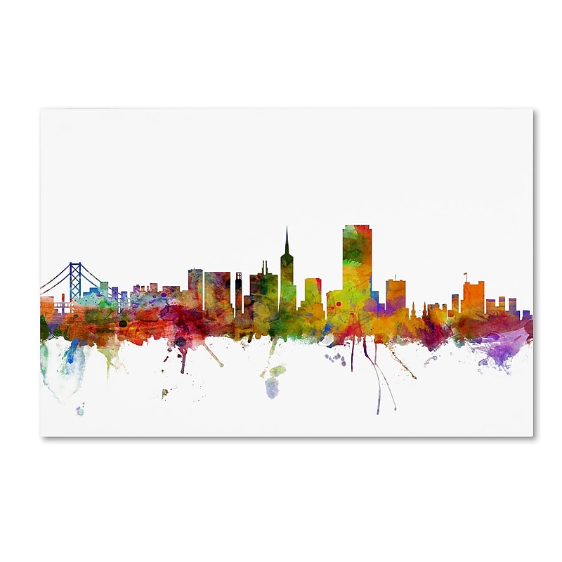Trademark Fine Art ''San Francisco City Skyline'' by Michael Tompsett 30" x 47" Canvas Art (MT0547-C3047GG) image 1