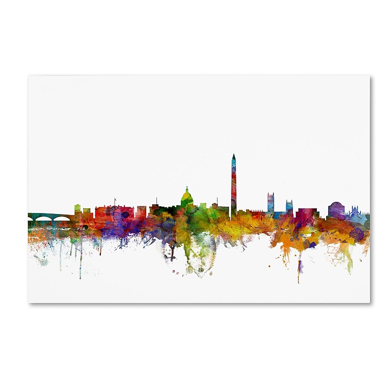 Trademark Fine Art ''Washington DC Skyline II'' by Michael Tompsett 12" x 19" Canvas Art (MT0553-C1219GG) image 1