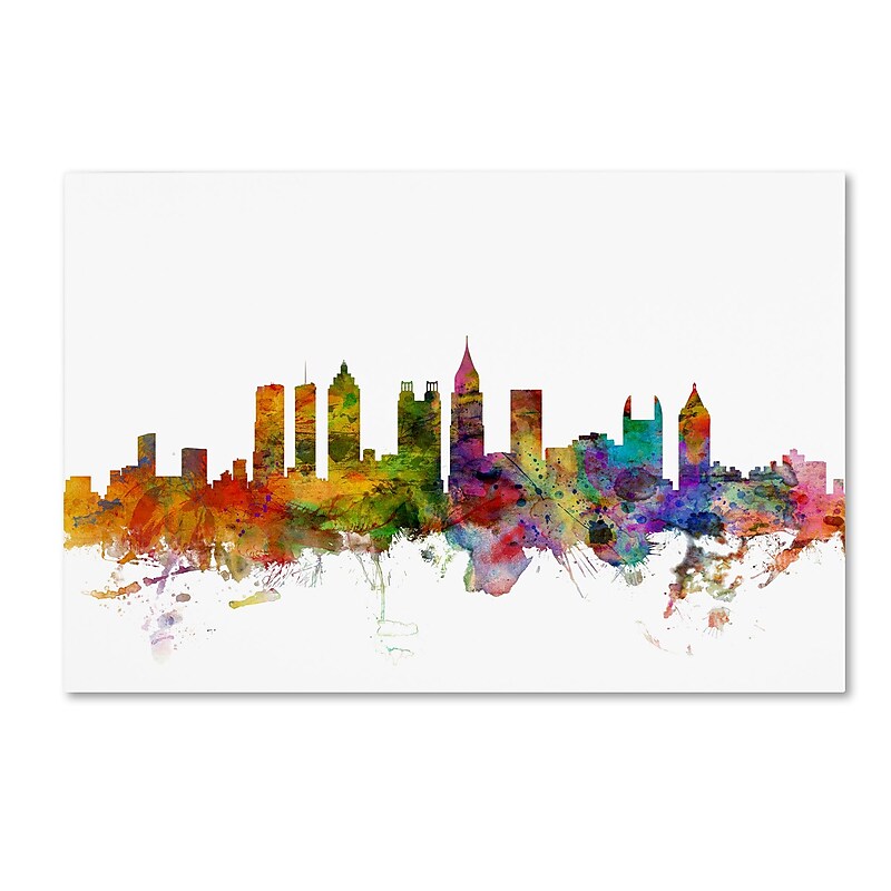 Trademark Fine Art ''Atlanta Georgia Skyline'' by Michael Tompsett 16" x 24" Canvas Art (MT0566-C1624GG) image 1