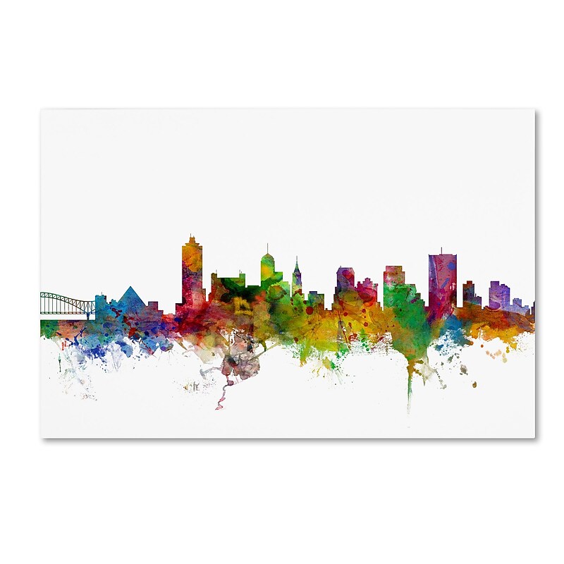 Trademark Fine Art ''Memphis Tennessee Skyline'' by Michael Tompsett 30" x 47" Canvas Art (MT0569-C3047GG) image 1