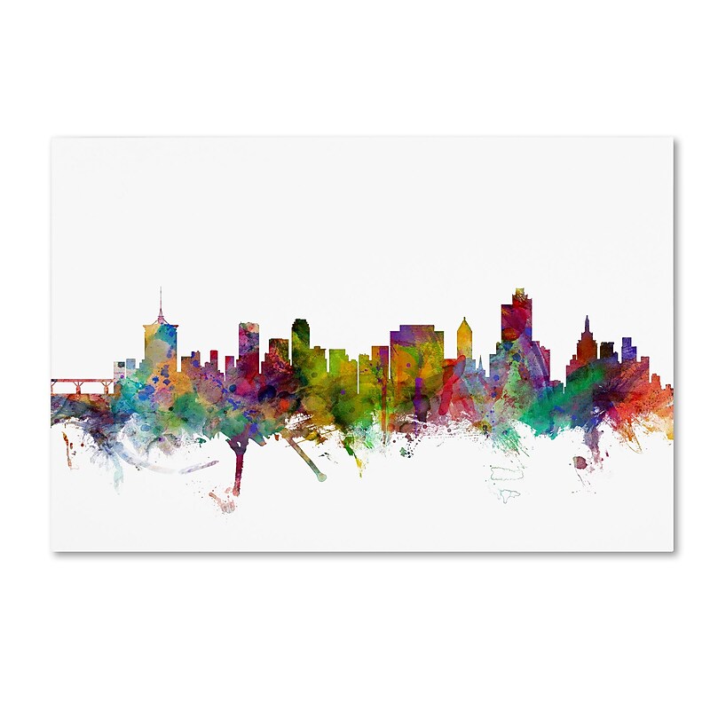 Trademark Fine Art ''Tulsa Oklahoma Skyline'' by Michael Tompsett 30" x 47" Canvas Art (MT0576-C3047GG) image 1
