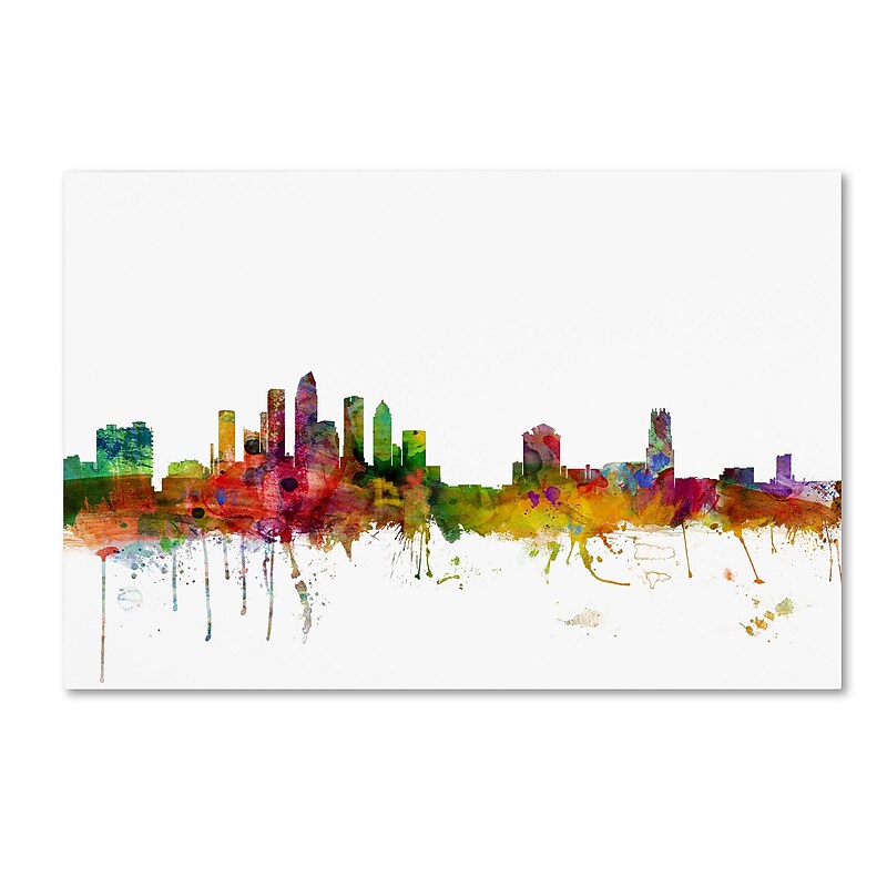 Trademark Fine Art ''Tampa Florida Skyline'' by Michael Tompsett 30" x 47" Canvas Art (MT0584-C3047GG) image 1