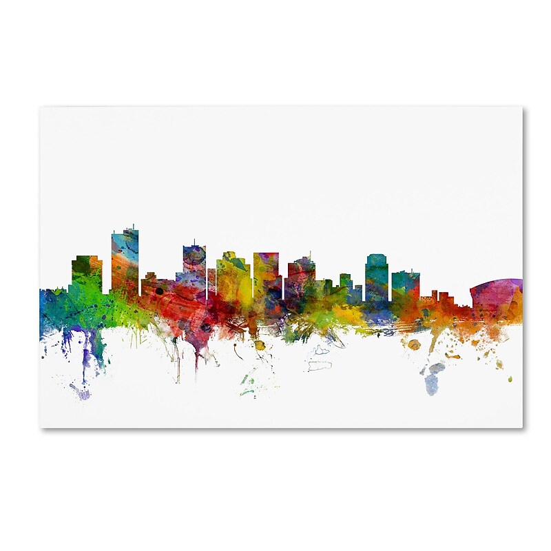 Trademark Fine Art ''Phoenix Arizona Skyline'' by Michael Tompsett 12" x 19" Canvas Art (MT0587-C1219GG) image 1