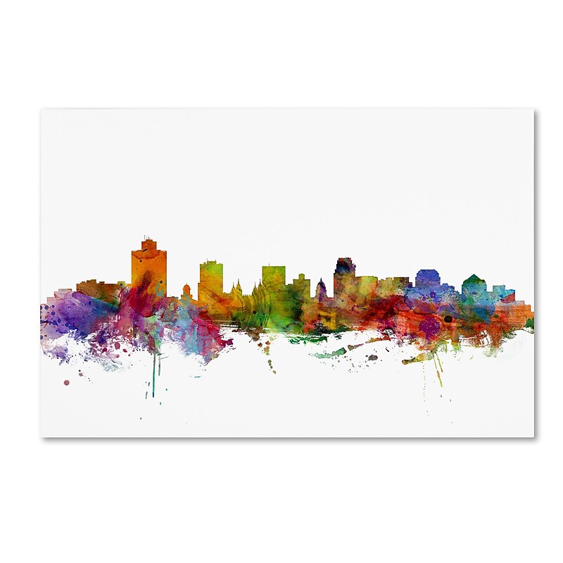 Trademark Fine Art ''Salt Lake City Skyline'' by Michael Tompsett 30" x 47" Canvas Art (MT0589-C3047GG) image 1