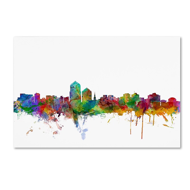 Trademark Fine Art ''Albuquerque New Mexico Skyline'' by Michael Tompsett 22" x 32" Canvas Art (MT0592-C2232GG) image 1