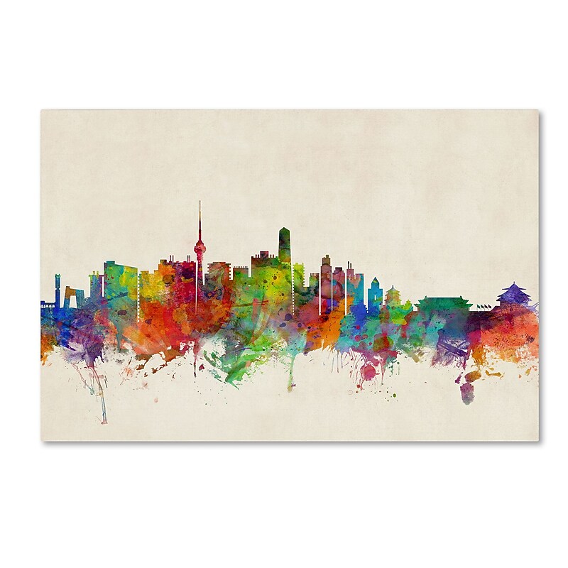 Trademark Fine Art ''Beijing China Skyline'' by Michael Tompsett 30" x 47" Canvas Art (MT0608-C3047GG) image 1