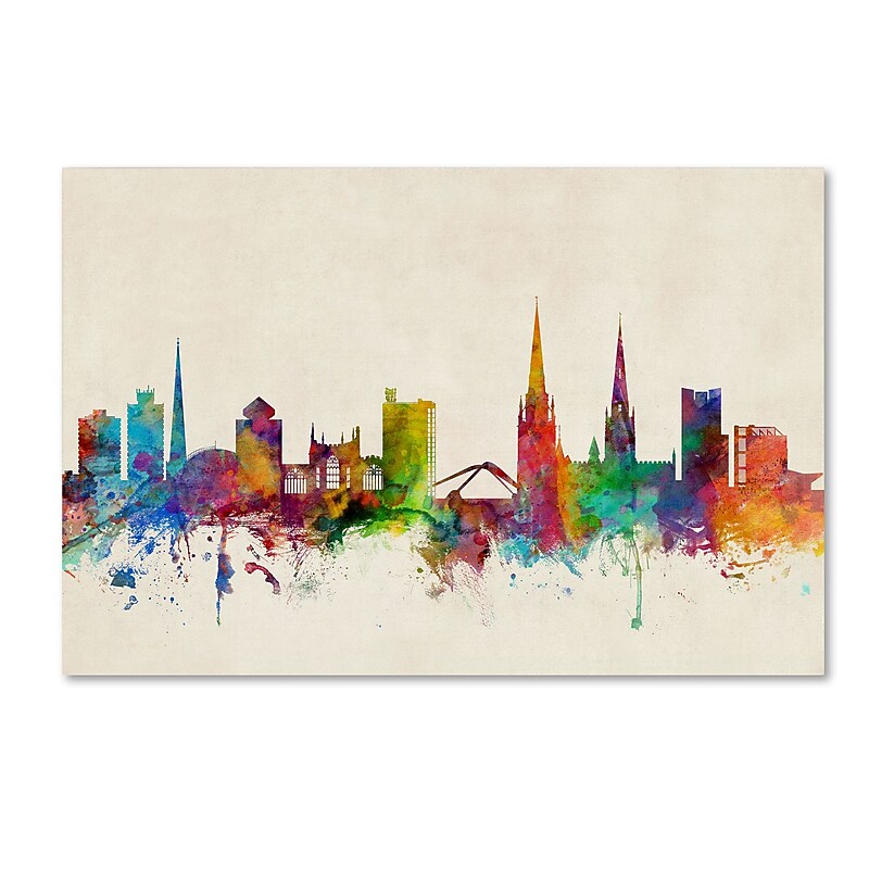 Trademark Fine Art ''Coventry England Skyline II'' by Michael Tompsett 30" x 47" Canvas Art (MT0609-C3047GG) image 1