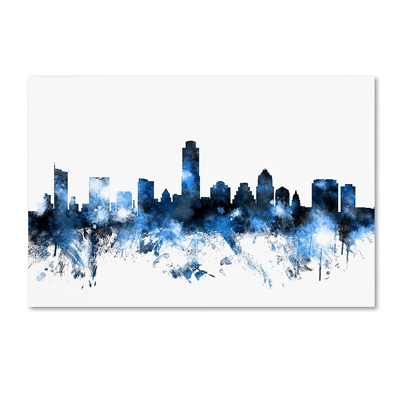 Trademark Fine Art ''Austin Texas Skyline II'' by Michael Tompsett 30" x 47" Canvas Art (MT0614-C3047GG) image 1