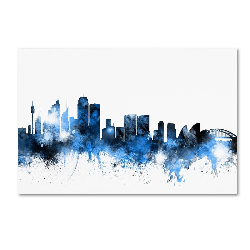 Trademark Fine Art ''Sydney Australia Skyline'' by Michael Tompsett 22" x 32" Canvas Art (MT0619-C2232GG) image 1