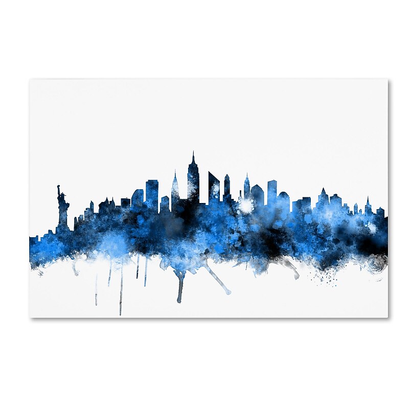 Trademark Fine Art ''New York Skyline II'' by Michael Tompsett 30" x 47" Canvas Art (MT0620-C3047GG) image 1