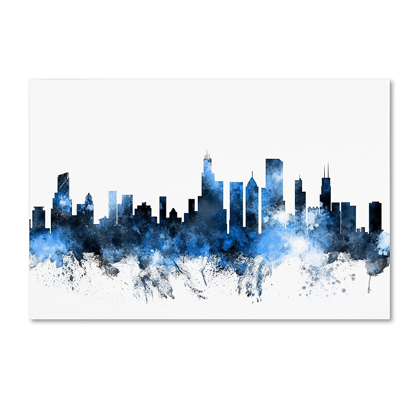 Trademark Fine Art ''Chicago Illinois Skyline II'' by Michael Tompsett 30" x 47" Canvas Art (MT0621-C3047GG) image 1