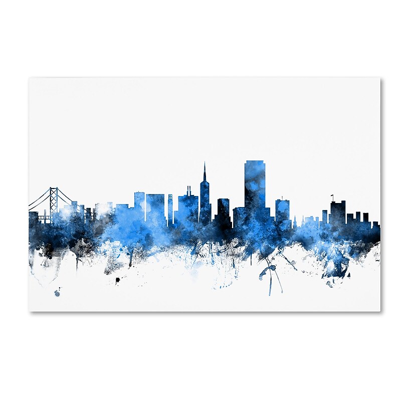 Trademark Fine Art ''San Francisco City Skyline II'' by Michael Tompsett 30" x 47" Canvas Art (MT0623-C3047GG) image 1