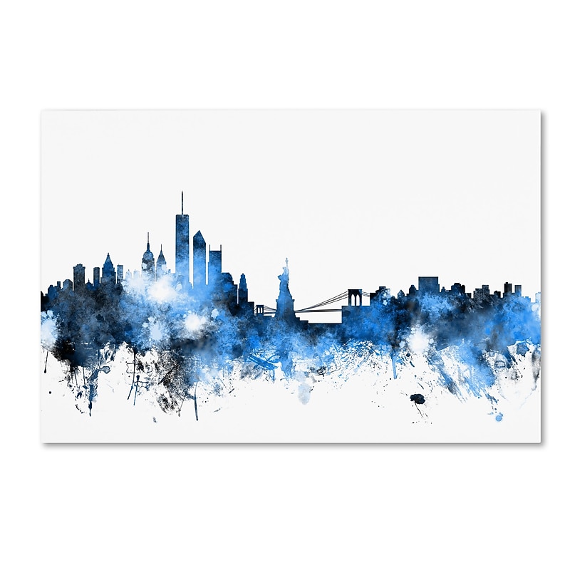 Trademark Fine Art ''New York Skyline III'' by Michael Tompsett 16" x 24" Canvas Art (MT0625-C1624GG) image 1