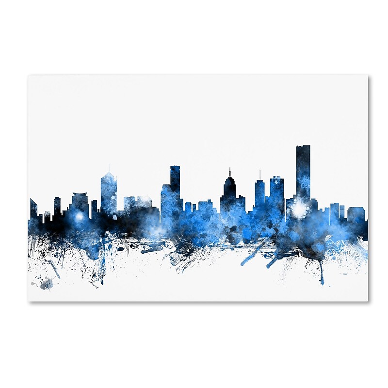 Trademark Fine Art ''Melbourne Australia Skyline'' by Michael Tompsett 16" x 24" Canvas Art (MT0627-C1624GG) image 1
