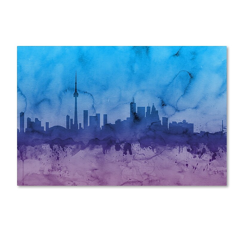 Trademark Fine Art ''Toronto Canada Skyline II'' by Michael Tompsett 22" x 32" Canvas Art (MT0633-C2232GG) image 1