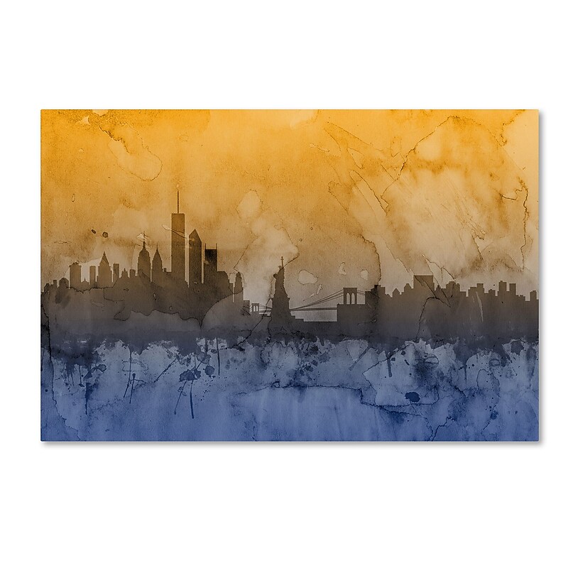 Trademark Fine Art ''New York Skyline V'' by Michael Tompsett 22" x 32" Canvas Art (MT0635-C2232GG) image 1