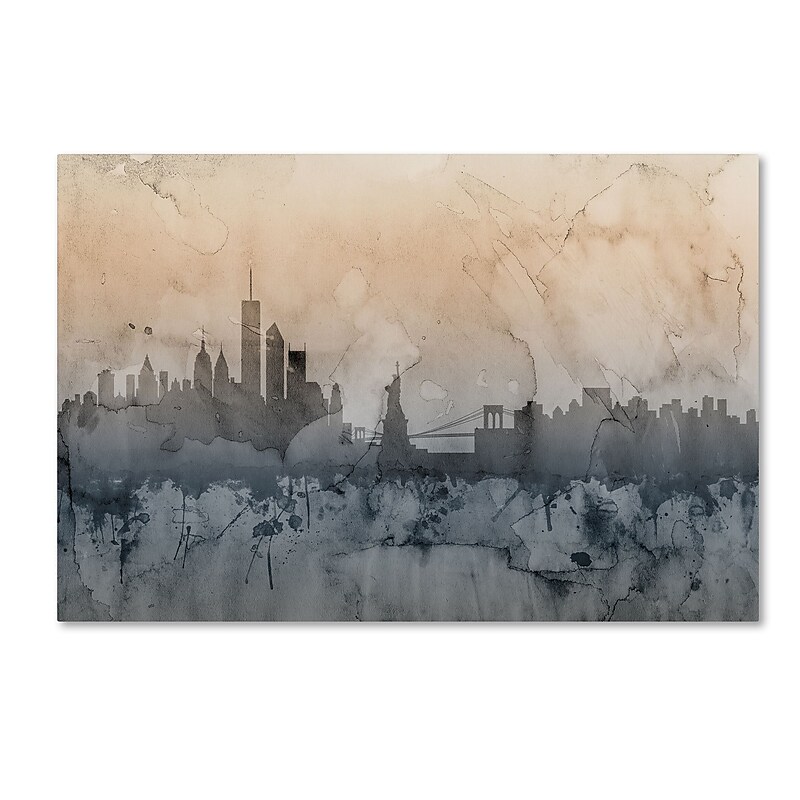 Trademark Fine Art ''New York Skyline VI'' by Michael Tompsett 22" x 32" Canvas Art (MT0636-C2232GG) image 1
