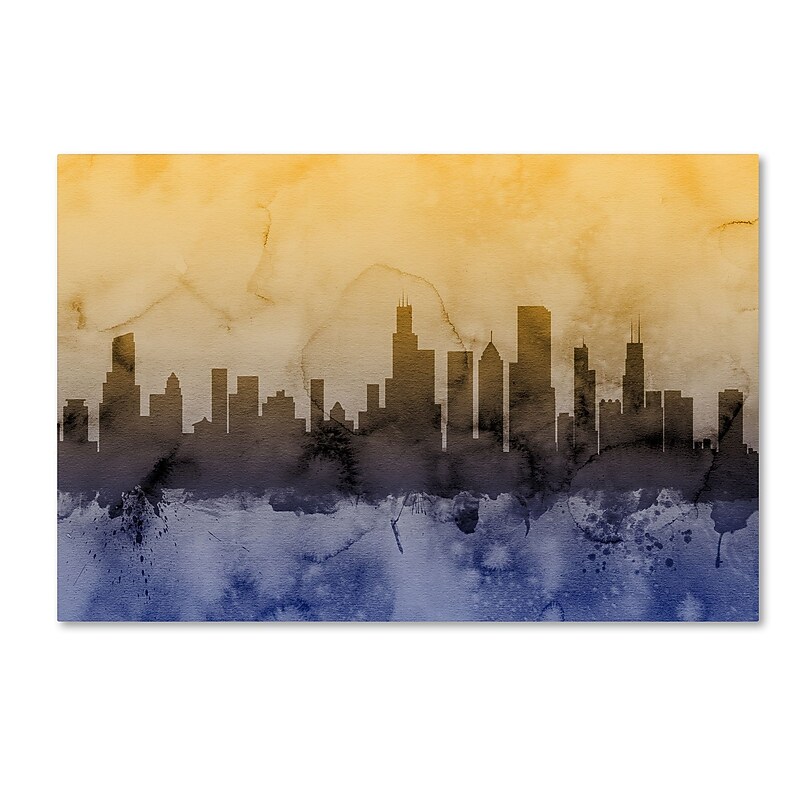 Trademark Fine Art ''Chicago Illinois Skyline IV'' by Michael Tompsett 30" x 47" Canvas Art (MT0638-C3047GG) image 1